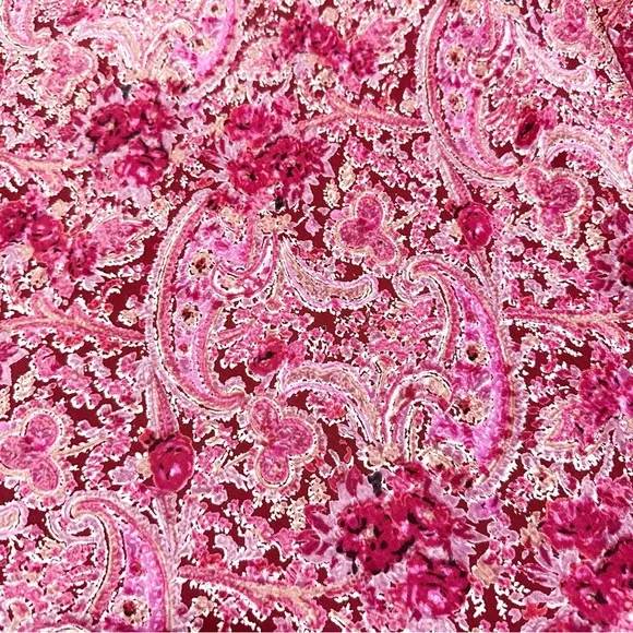 Y2k Charlotte Russe Pink paisley print maxi dress with ruffles Size Large - Picture 3 of 9